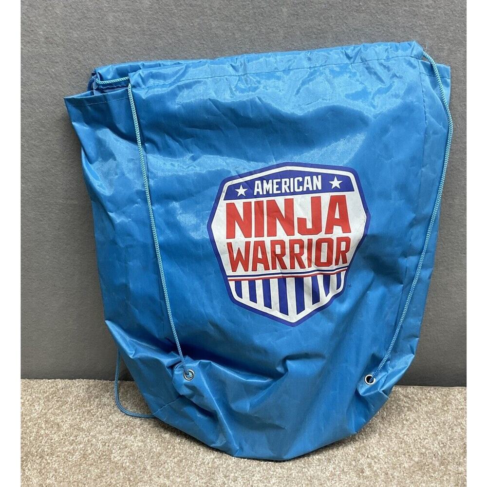 American Ninja Warriors Blue Drawstring Bag